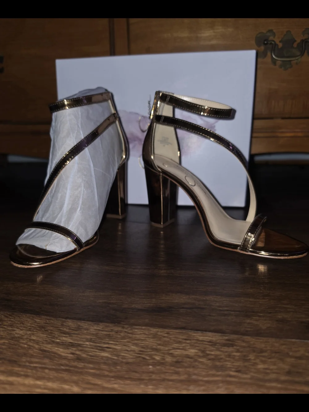 Jessica Simpson Bronze Strappy High Heel Sandals